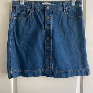 LOFT Blue Denim A-Line Skirt